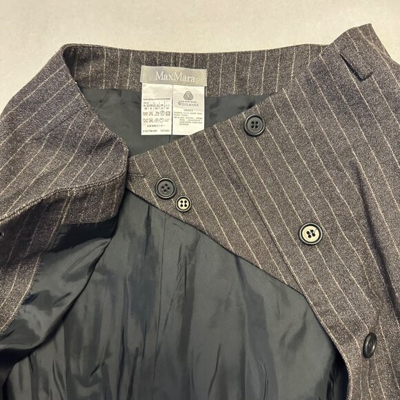 Max Mara Wool A-Line Knee Length Skirt Size 8 US Gray Classic Academia Career - Picture 7 of 12